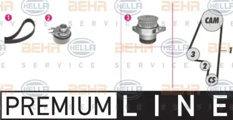 Водяной насос + комплект зубчатого ремня HELLA PAGID 8MP376812831