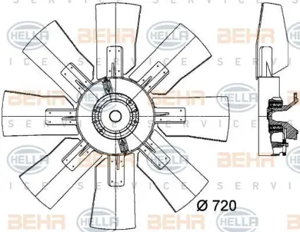 Віскомуфта з крильчаткою HELLA PAGID 8MV 376 727-121
