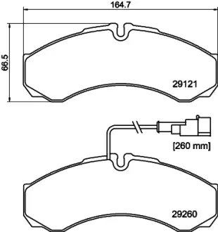 Комплект тормозных колодок, дисковый тормоз HELLA PAGID C4077