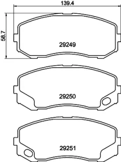 Комплект тормозных колодок, дисковый тормоз HELLA PAGID C7004