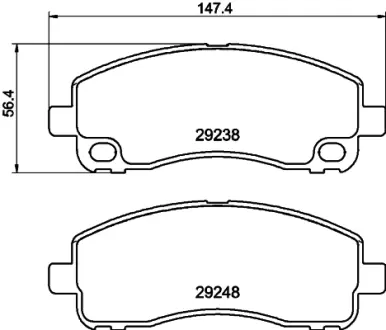 Комплект тормозных колодок, дисковый тормоз HELLA PAGID C7010