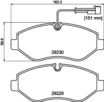 Комплект тормозных колодок, дисковый тормоз HELLA PAGID C9005