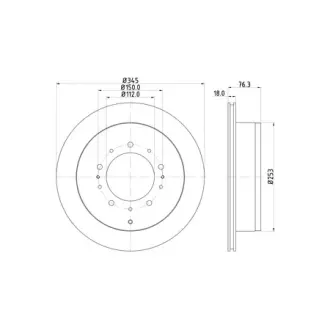 Диск гальмівний задній Toyota Land Cruiser 4.5, 4.6, 4.7, 5.7 (08-) NISSHINBO HELLA PAGID ND1029K