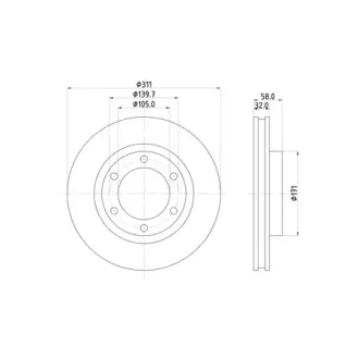 Диск тормозной HELLA PAGID ND1046