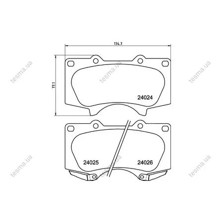 Колодки гальмівні дискові передні Strong Ceramic Mitsubishi Pajero IV (06-)/Toyota LC200 (07-), Hilux VIII (15-) NISSHINBO HELLA PAGID NP1012SC (фото 1)