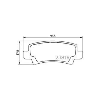 Колодки гальмівні дискові задні Toyota Corolla 1.4, 11.6, 1.8 (02-07) NISSHINBO HELLA PAGID NP1044