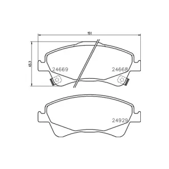 Колодки гальмівні дискові передние Toyota Auris, Avensis, Verso 1.6, 1.8, 2.0 (08-)  NISSHINBO HELLA PAGID NP1119
