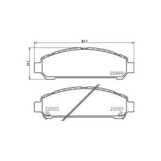Колодки гальмівні дискові передние Toyota Venza 2.7, 3.5 (08-) NISSHINBO HELLA PAGID NP1125