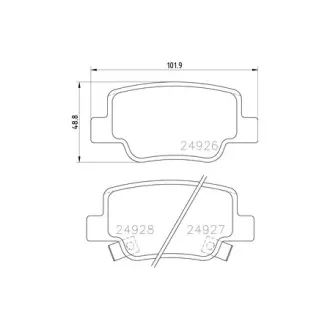 Колодки гальмівні дискові задні Toyota Verso 1.6, 1.8, 2.0, 2.2 (09-) NISSHINBO HELLA PAGID NP1127