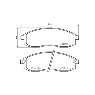 Колодки гальмівні дискові передні Nissan Maxima 2.5, 3.0/Mitsubishi L200 2.0, 2.4 (96-) NISSHINBO HELLA PAGID NP2037