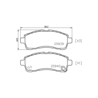 Колодки гальмівні дискові передние Suzuki Swift/Mazda 2/ Daihatsu Materia 1.2, 1.3, 1.5, 1.6 (06-) NISSHINBO HELLA PAGID NP5029