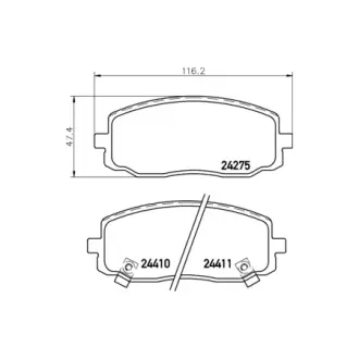 Колодки гальмівні дискові передние Hyundai i10/Kia Picanto 1.0, 1.1 (07-) NISSHINBO HELLA PAGID NP6024