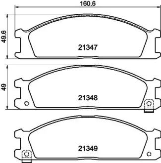 Комплект тормозных колодок, дисковый тормоз HELLA PAGID T0009