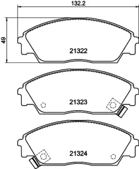 Комплект тормозных колодок, дисковый тормоз HELLA PAGID T0012