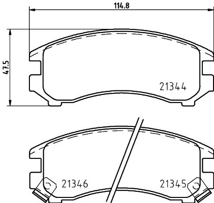 Комплект тормозных колодок, дисковый тормоз HELLA PAGID T0014 (фото 1)