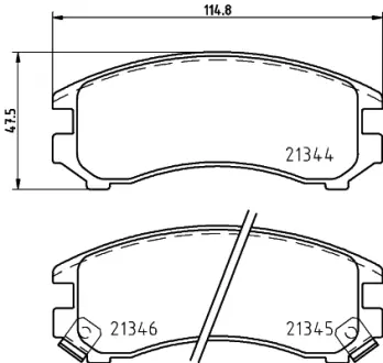 Комплект тормозных колодок, дисковый тормоз HELLA PAGID T0014