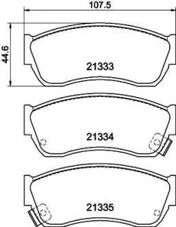 Комплект тормозных колодок, дисковый тормоз HELLA PAGID T0032