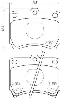 Комплект тормозных колодок, дисковый тормоз HELLA PAGID T0035