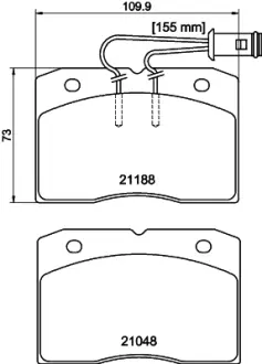 Комплект тормозных колодок, дисковый тормоз HELLA PAGID T0040