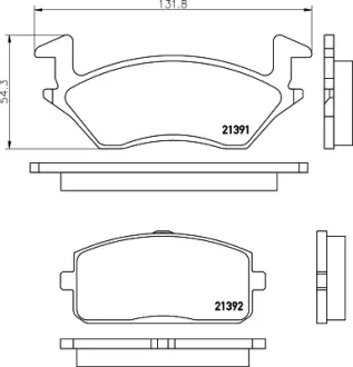 Комплект тормозных колодок, дисковый тормоз HELLA PAGID T0050