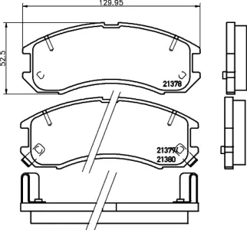 Комплект тормозных колодок, дисковый тормоз HELLA PAGID T0053