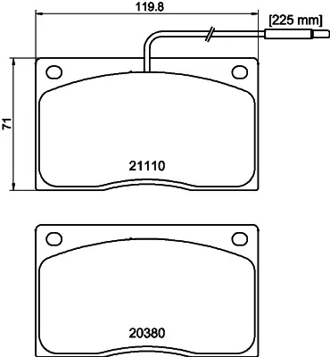 Комплект тормозных колодок, дисковый тормоз HELLA PAGID T0210 (фото 1)