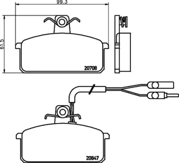 Комплект тормозных колодок, дисковый тормоз HELLA PAGID T0249
