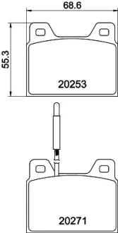 Комплект тормозных колодок, дисковый тормоз HELLA PAGID T0263