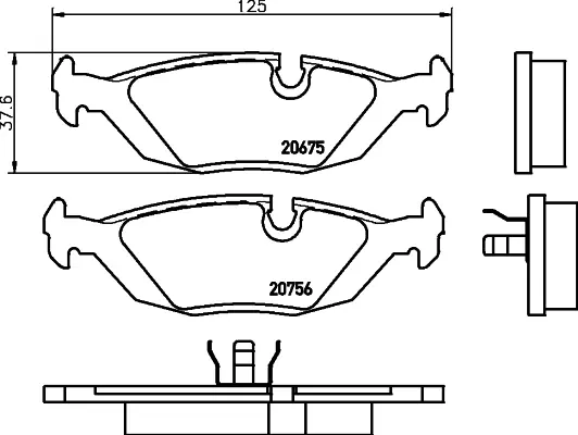 Комплект тормозных колодок, дисковый тормоз HELLA PAGID T0307 (фото 1)