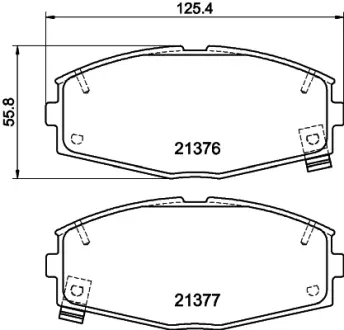 Комплект тормозных колодок, дисковый тормоз HELLA PAGID T0361