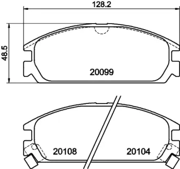 Комплект тормозных колодок, дисковый тормоз HELLA PAGID T0365