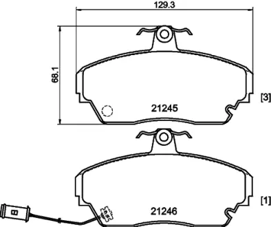 Комплект тормозных колодок, дисковый тормоз HELLA PAGID T0368