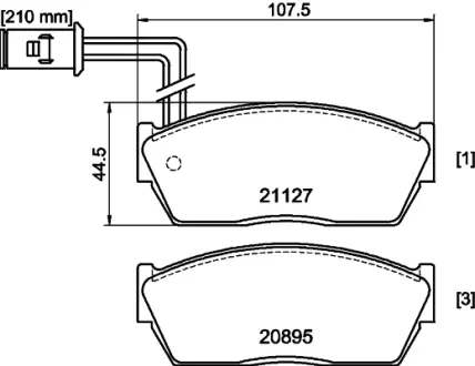 Комплект тормозных колодок, дисковый тормоз HELLA PAGID T0371
