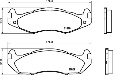 Комплект тормозных колодок, дисковый тормоз HELLA PAGID T0385