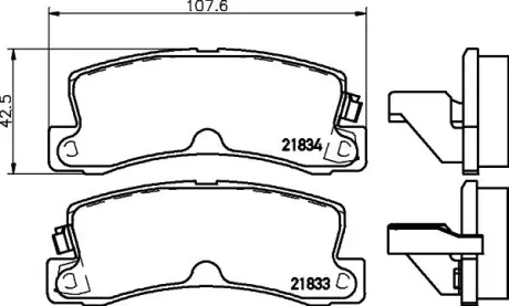 Комплект тормозных колодок, дисковый тормоз HELLA PAGID T0393