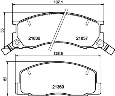Комплект тормозных колодок, дисковый тормоз HELLA PAGID T0395