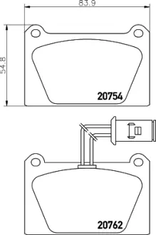 Комплект тормозных колодок, дисковый тормоз HELLA PAGID T0510