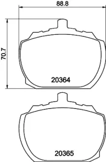 Комплект тормозных колодок, дисковый тормоз HELLA PAGID T0571
