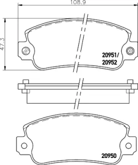 Комплект тормозных колодок, дисковый тормоз HELLA PAGID T0624