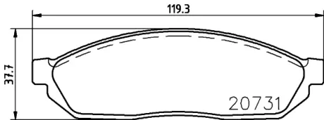 Комплект тормозных колодок, дисковый тормоз HELLA PAGID T0854