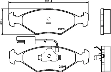 Комплект тормозных колодок, дисковый тормоз HELLA PAGID T1029
