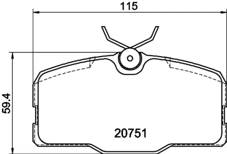 Комплект тормозных колодок, дисковый тормоз HELLA PAGID T1053