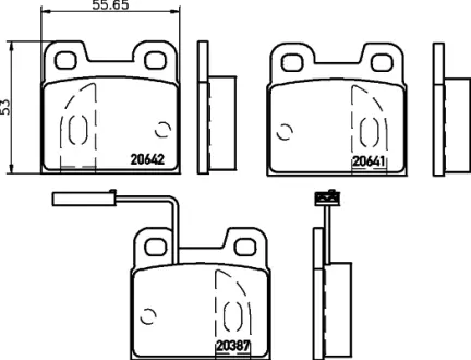 Комплект тормозных колодок, дисковый тормоз HELLA PAGID T1056