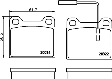 Комплект тормозных колодок, дисковый тормоз HELLA PAGID T1060