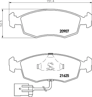 Комплект тормозных колодок, дисковый тормоз HELLA PAGID T1080