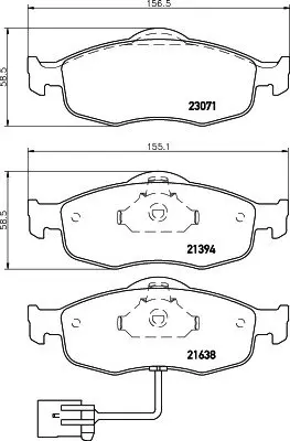 Комплект тормозных колодок, дисковый тормоз HELLA PAGID T1081 (фото 1)