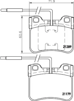 Комплект тормозных колодок, дисковый тормоз HELLA PAGID T1090