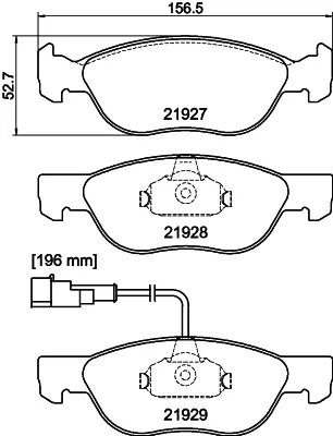 Комплект тормозных колодок, дисковый тормоз HELLA PAGID T1095 (фото 1)