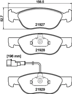 Комплект тормозных колодок, дисковый тормоз HELLA PAGID T1095