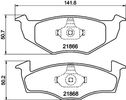Комплект тормозных колодок, дисковый тормоз HELLA PAGID T1097